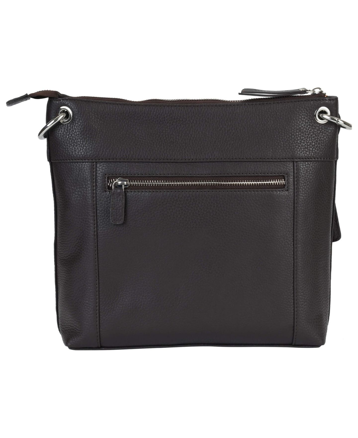 Женская сумка Mancini Pebble Trish Leather Crossbody Handbag with Organizer, цвет: Чёрный — фото 7