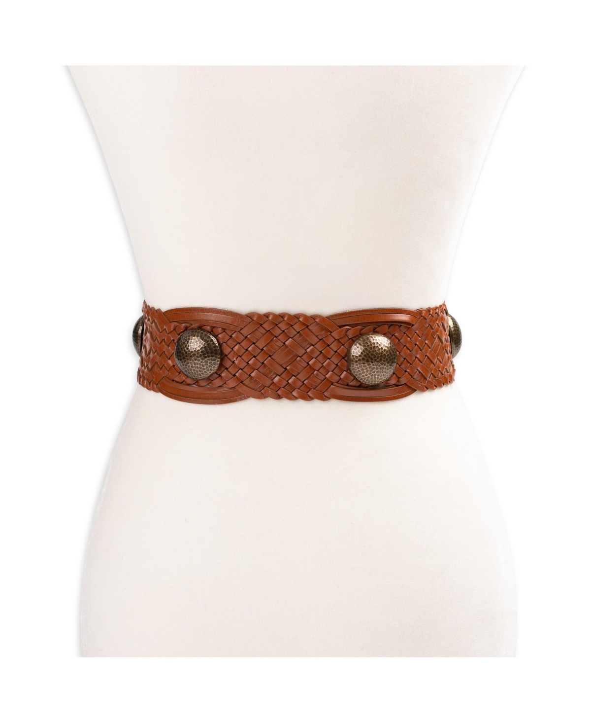 Sam Edelman Women's Western Leather Braided Concho Belt