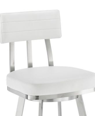 Benjamin 30" Swivel Bar Stool in Brushed Stainless Steel with Faux Leather