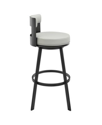 Flynn 26" Swivel Counter Stool in Metal with Light Faux Leather