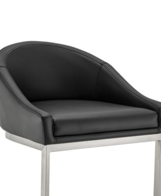 Katherine 30" Bar Stool in Brushed Stainless Steel with Faux Leather