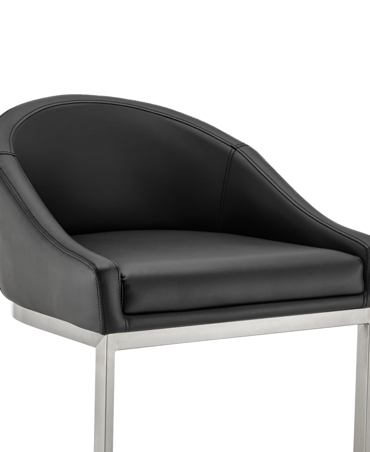 Armen Living Katherine 26in Counter Stool In Black,brushed Stainless Steel