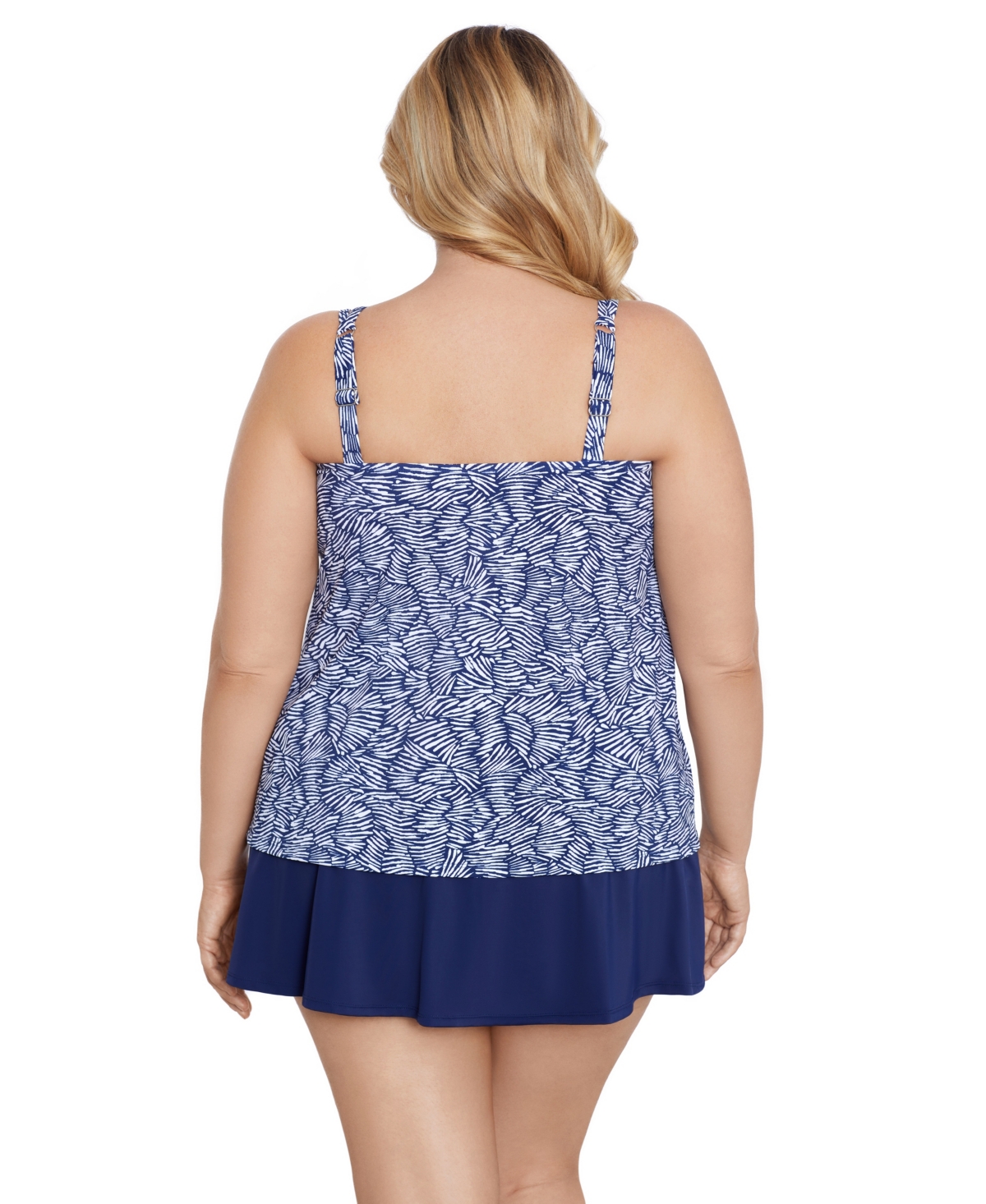 ShapeSolver by Penbrooke Plus Size ShapeSolver Handkerchief Hem Tankini Swimsuit Top
