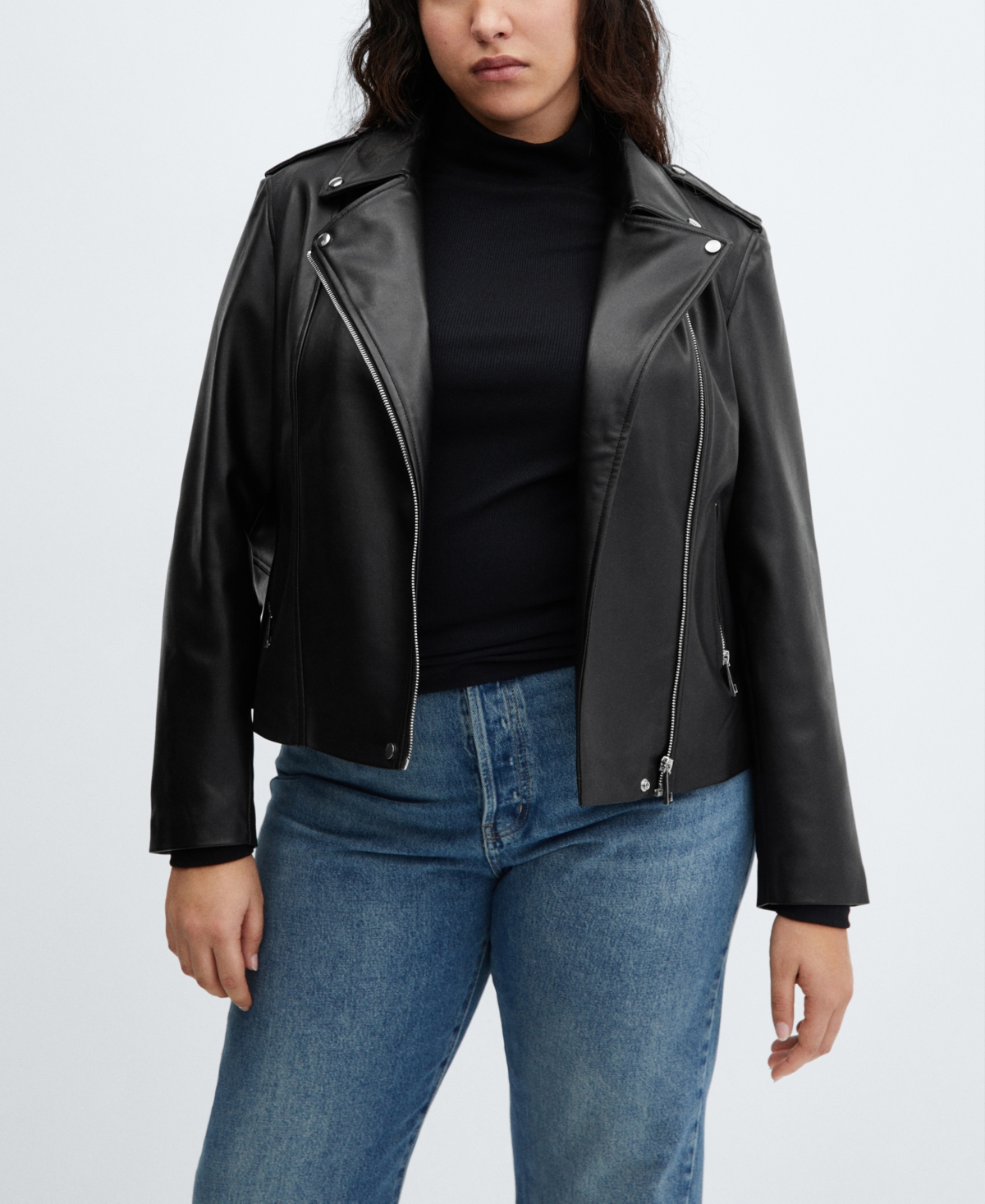 Mango Women's Faux-Leather Biker Jacket