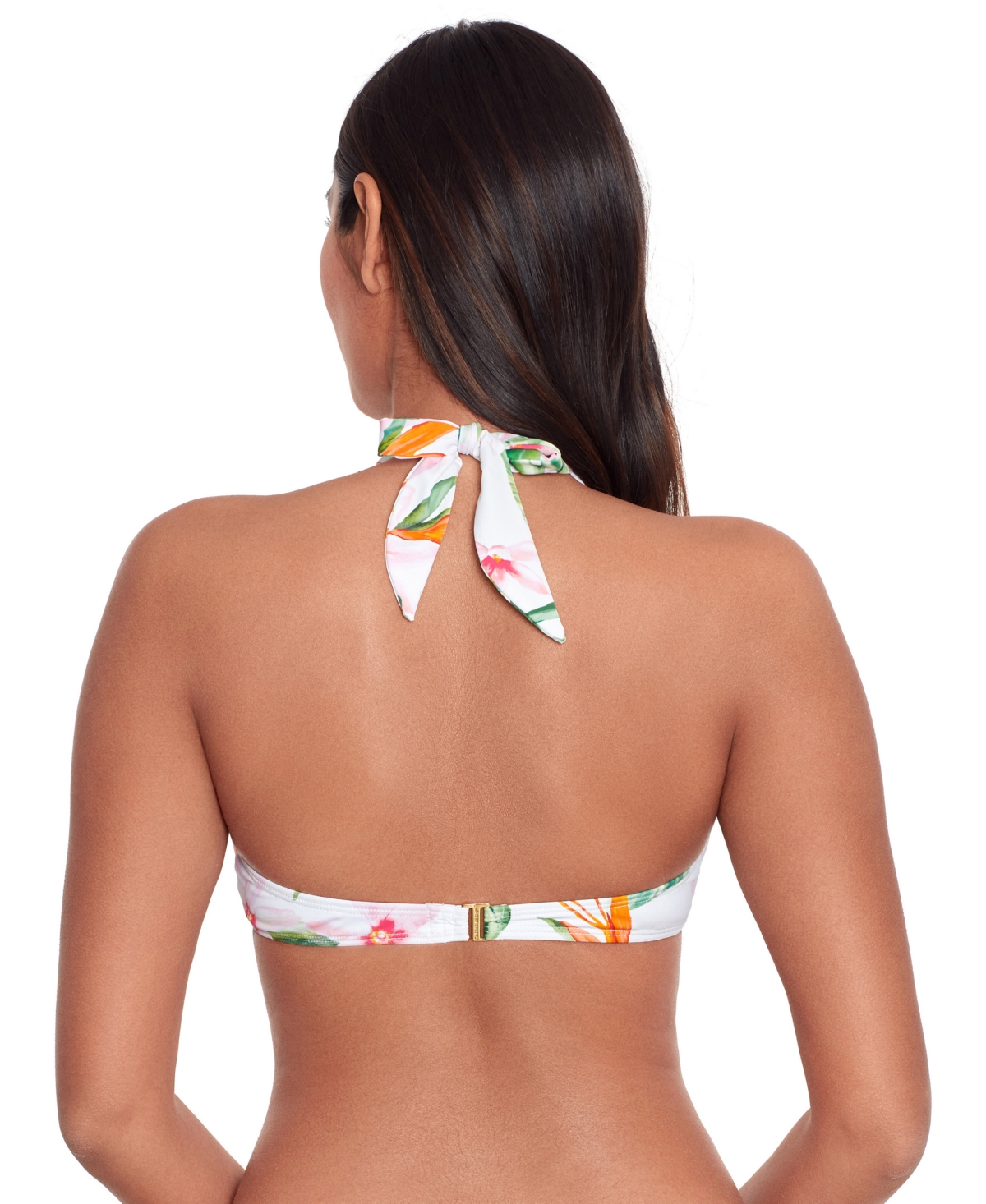 Shop Lauren Ralph Lauren Women's Tropical-print Tie-front Bikini Top In Multi