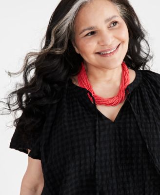 Plus Size Flutter-Sleeve Top, Exclusively at Macy's