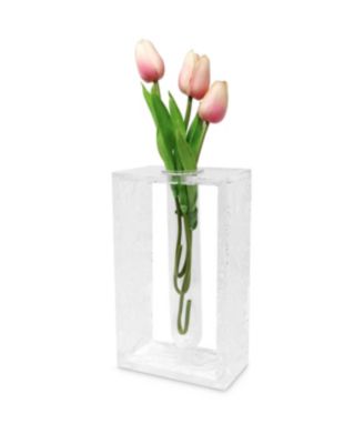 8.75"H Tube Inlayed Acrylic Vase