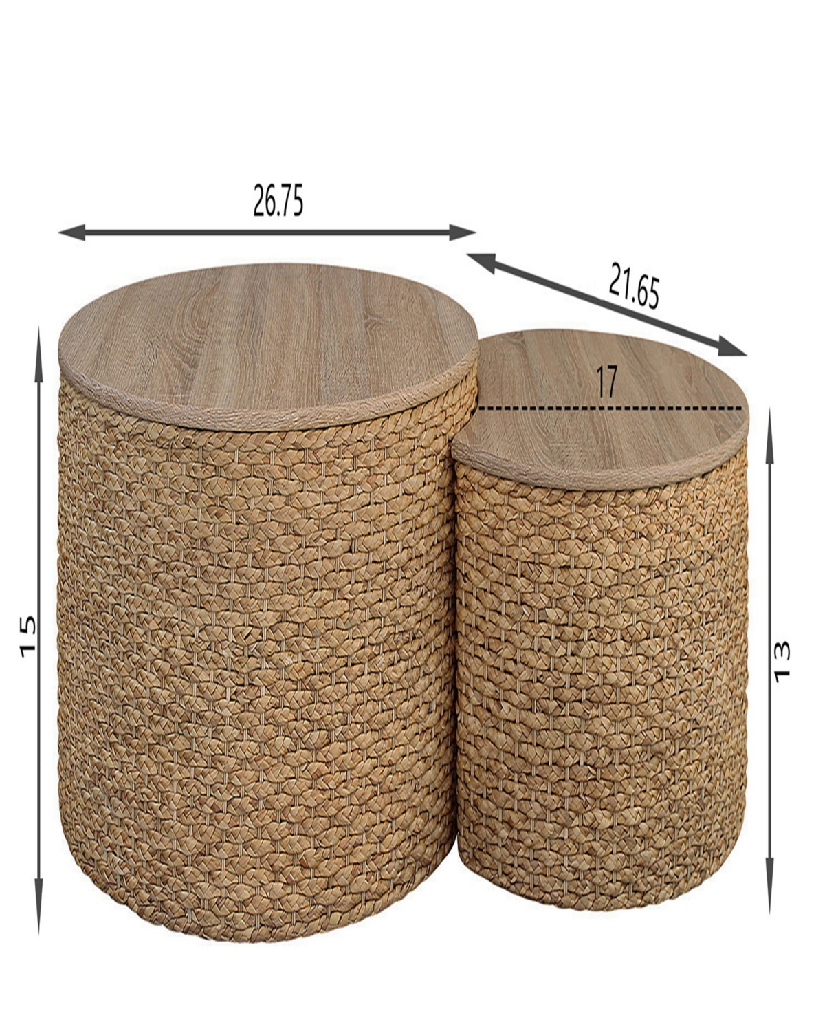 Gallerie Decor Saxony Nesting Coffee Table With Storage In Natural Finish