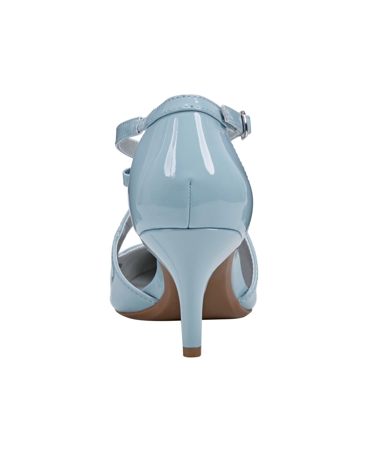 Shop Bandolino Women's Zeffer Strappy Bow Kitten Heel Pumps In Light Blue Patent