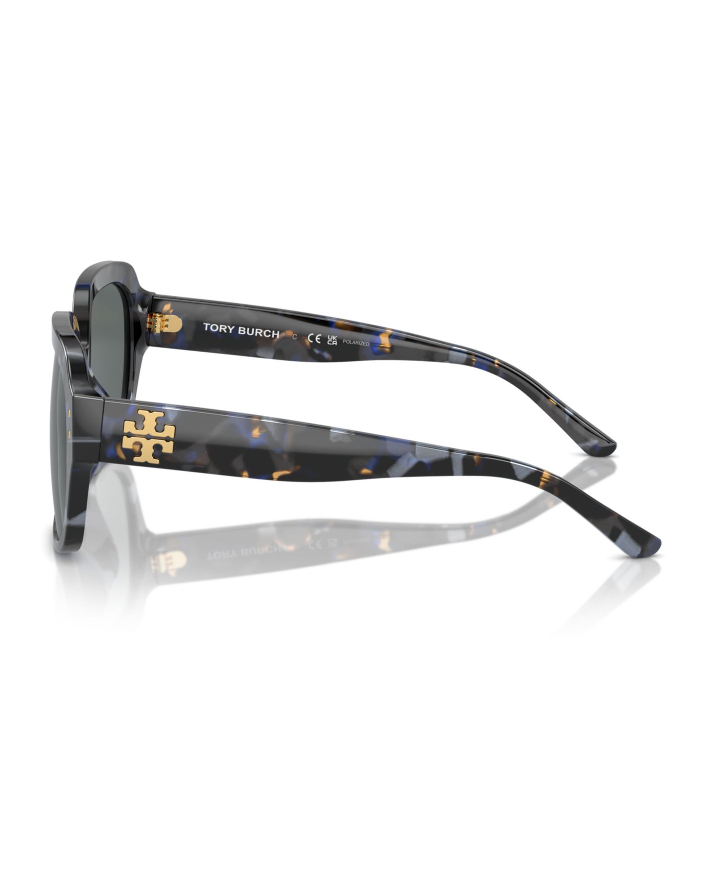 Женские солнцезащитные очки Tory Burch Polarized Sunglasses, TY7143U, цвет: Чёрный / Серый градиентный — фото 8