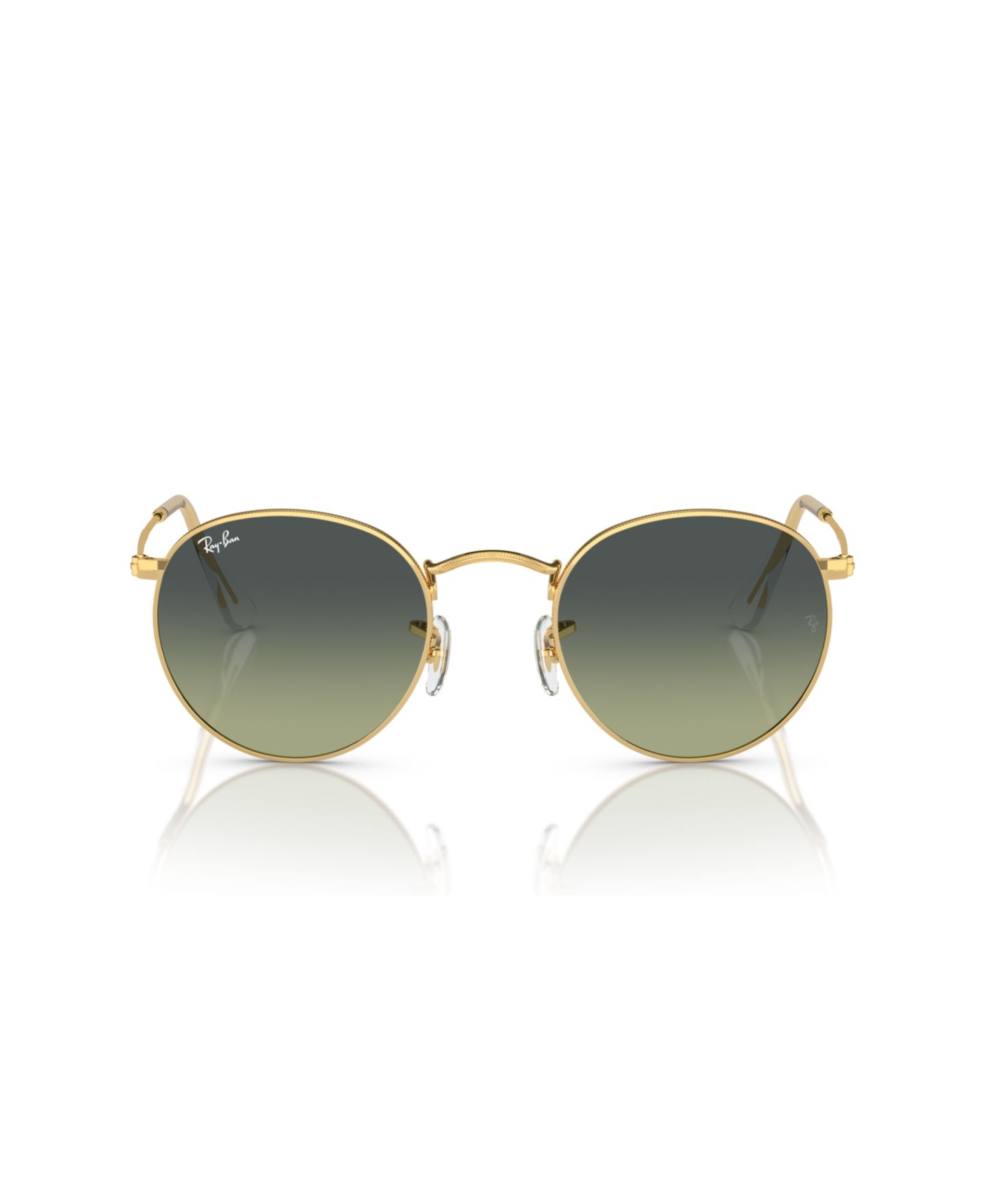 Солнцезащитные очки Ray-Ban Unisex Round Metal Sunglasses, RB3447, цвет: Золотой зелёный — фото 9