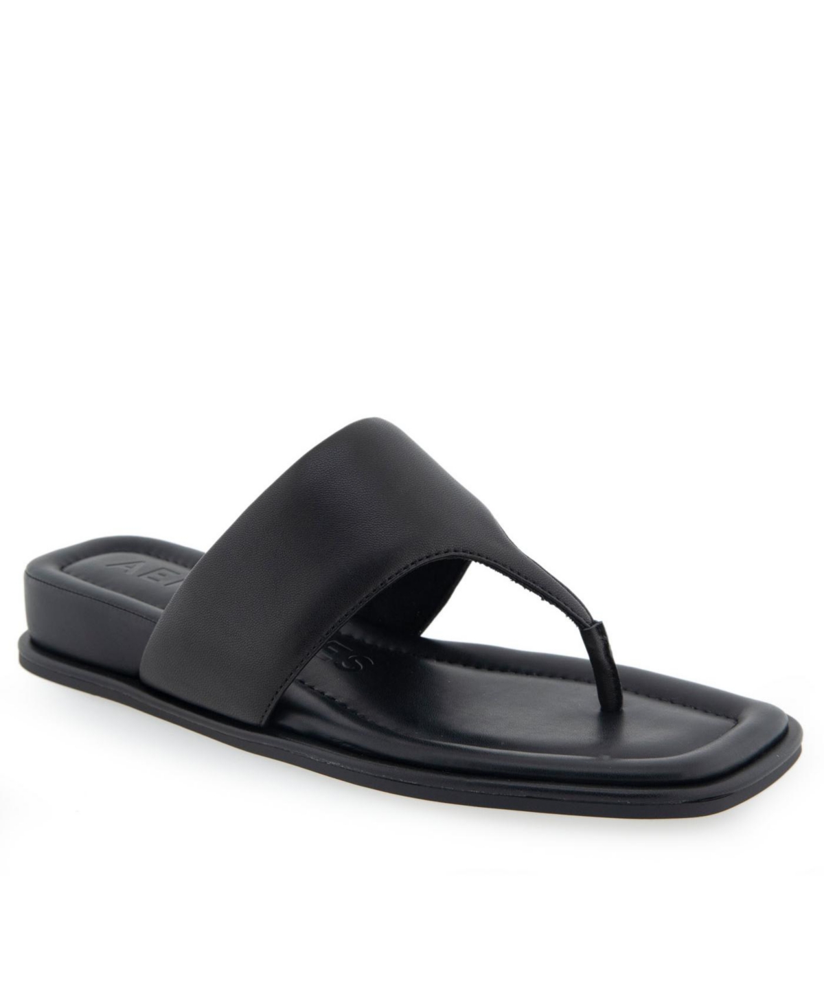 Shop Aerosoles Women's Barry Wedge Sandals In Black Leather