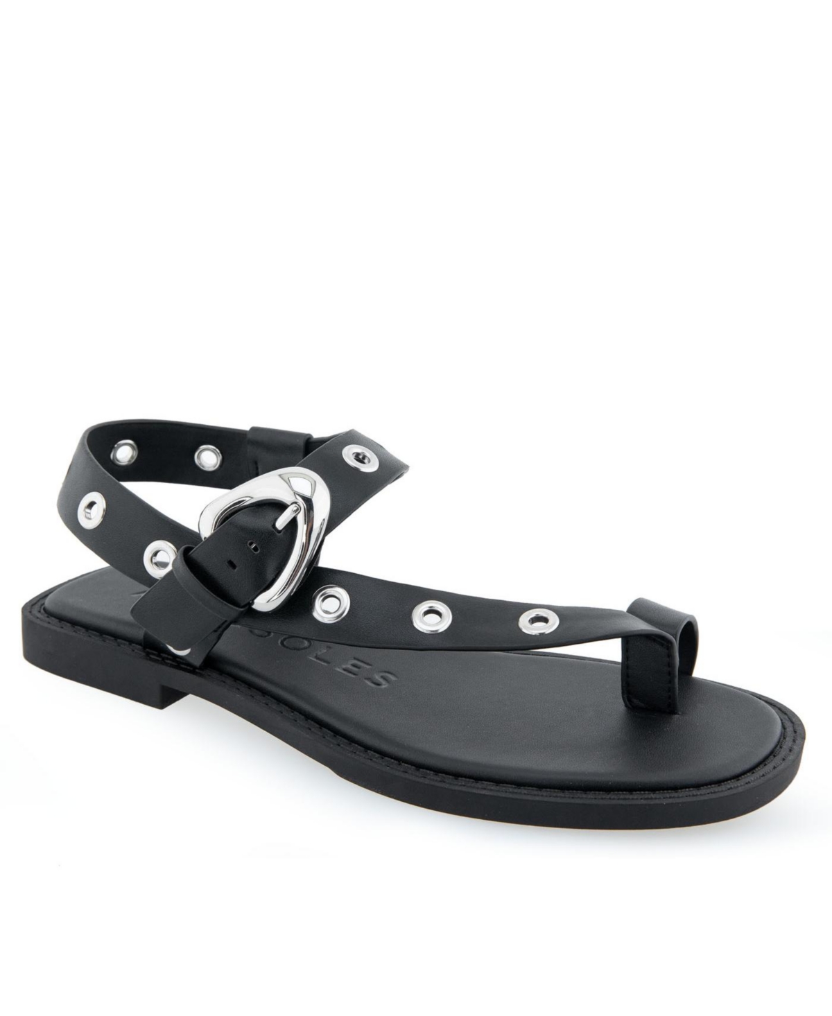 Shop Aerosoles Women's Cedar Embellished Sandals In Black Polyurethane