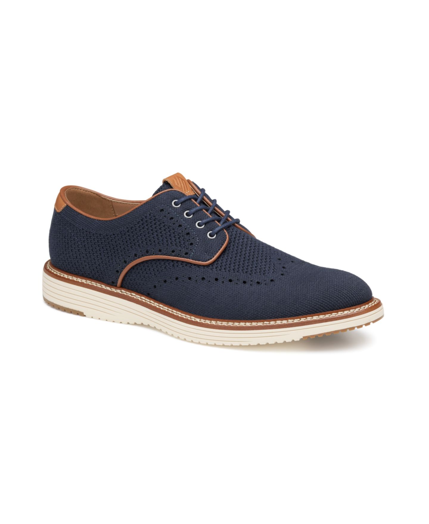 Мужское платье Johnston & Murphy Johnston Murphy Hodges Wing Lace Up Dress Casual Shoe, цвет: Тёмно-синий вязаный — фото 1