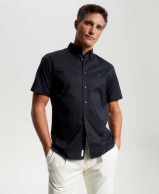 Tommy Hilfiger Men's Flex Poplin Regular-Fit Short-Sleeve Shirt 