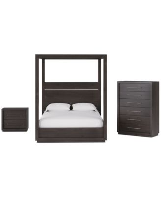 Tivie 3pc Bedroom Set (King Canopy Bed + Chest + Nightstand), Created for Macy's