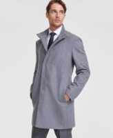 Calvin Klein Men's Mayden Slim-Fit Wool Blend Overcoat - Grey
