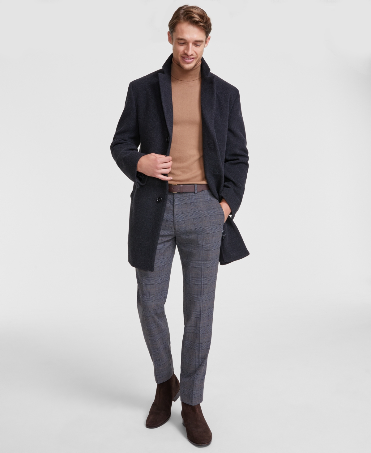 Calvin klein men's prosper slim fit single breasted top coat deals