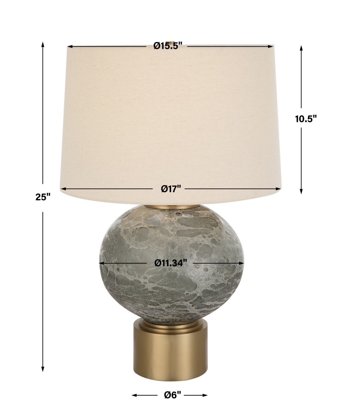 Uttermost 25" Lunia Table Lamp In Brass