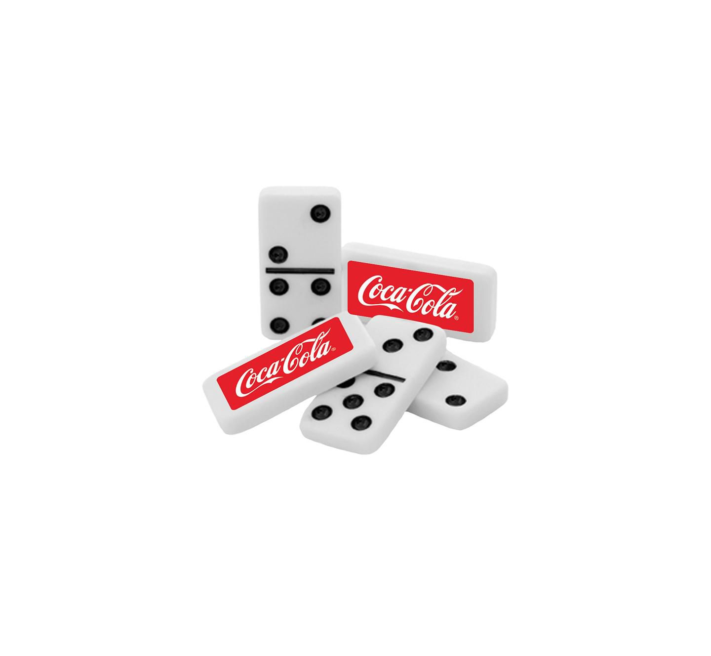Детские игрушки MasterPieces Puzzles Coca-Cola Double-Six Dominoes 28 Piece Set, Ages 13+, цвет: Разноцветный — фото 3
