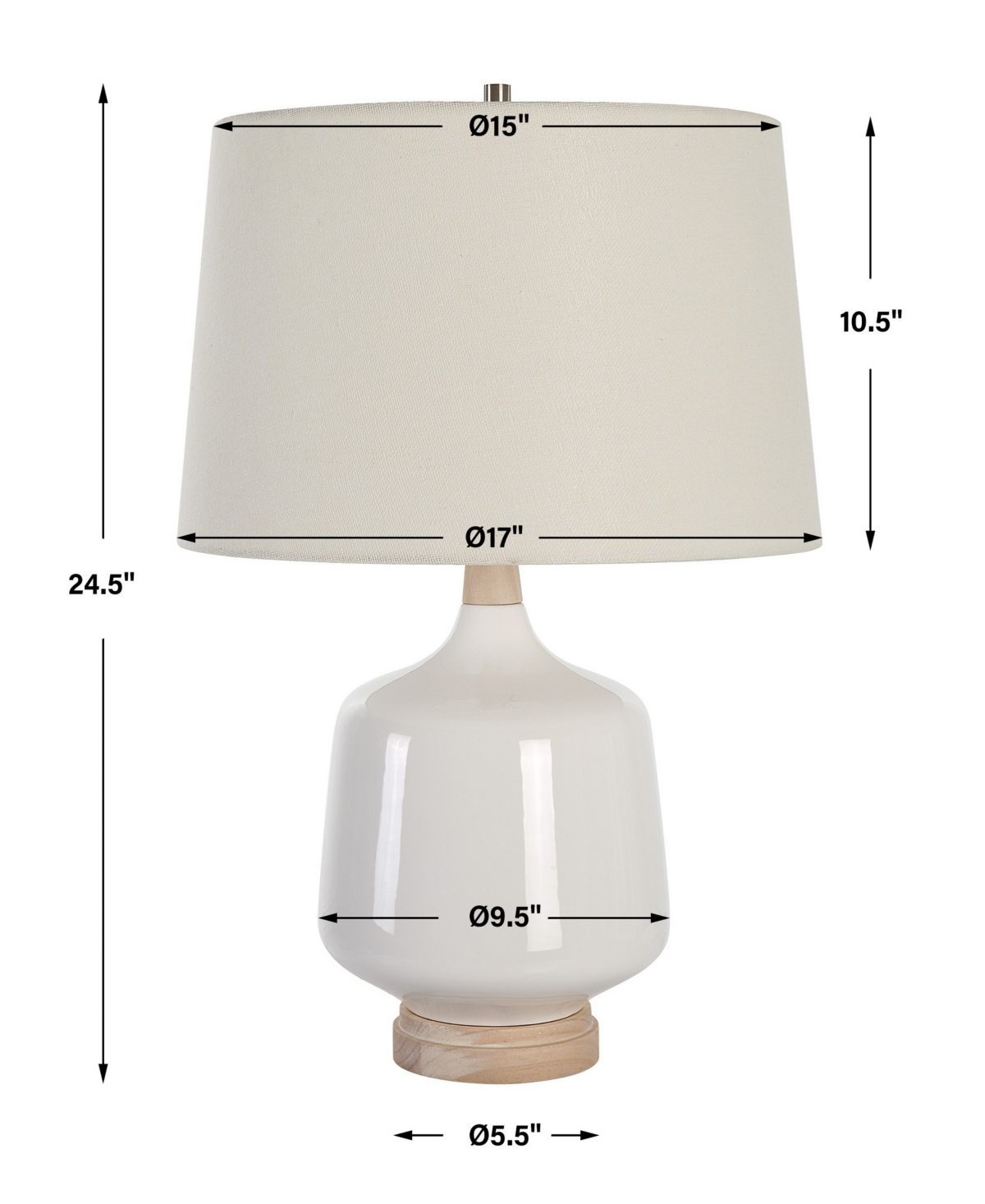 Uttermost 24.5" Opal Table Lamp In White
