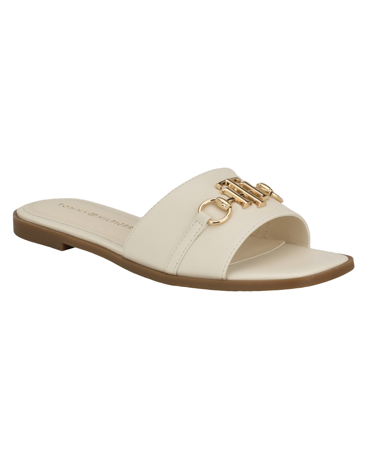 Shop Tommy Hilfiger Women's Pipper Ornamented Slide Sandals In Medium Brown