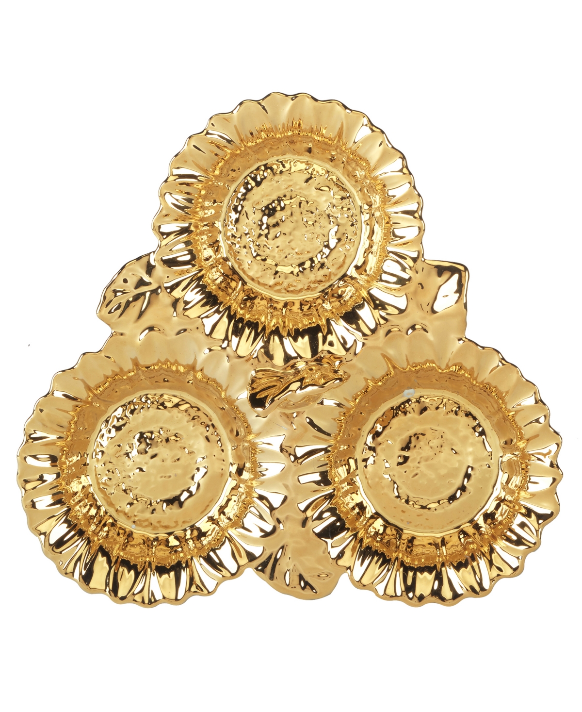 Certified International Gold Coast 3-d Sunflower 3 Section Server