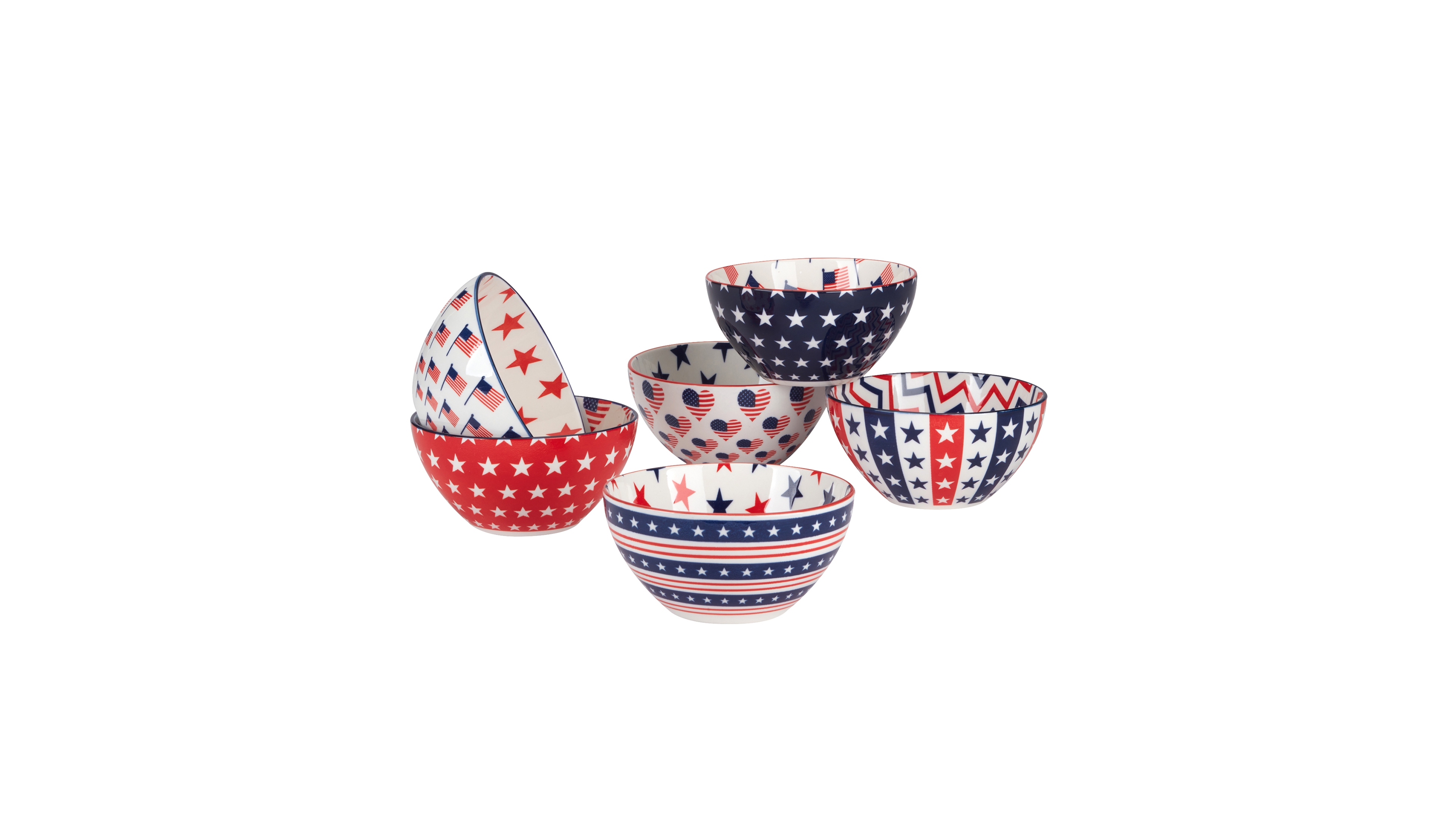 Certified International Patriotic Set of 6 Bowls