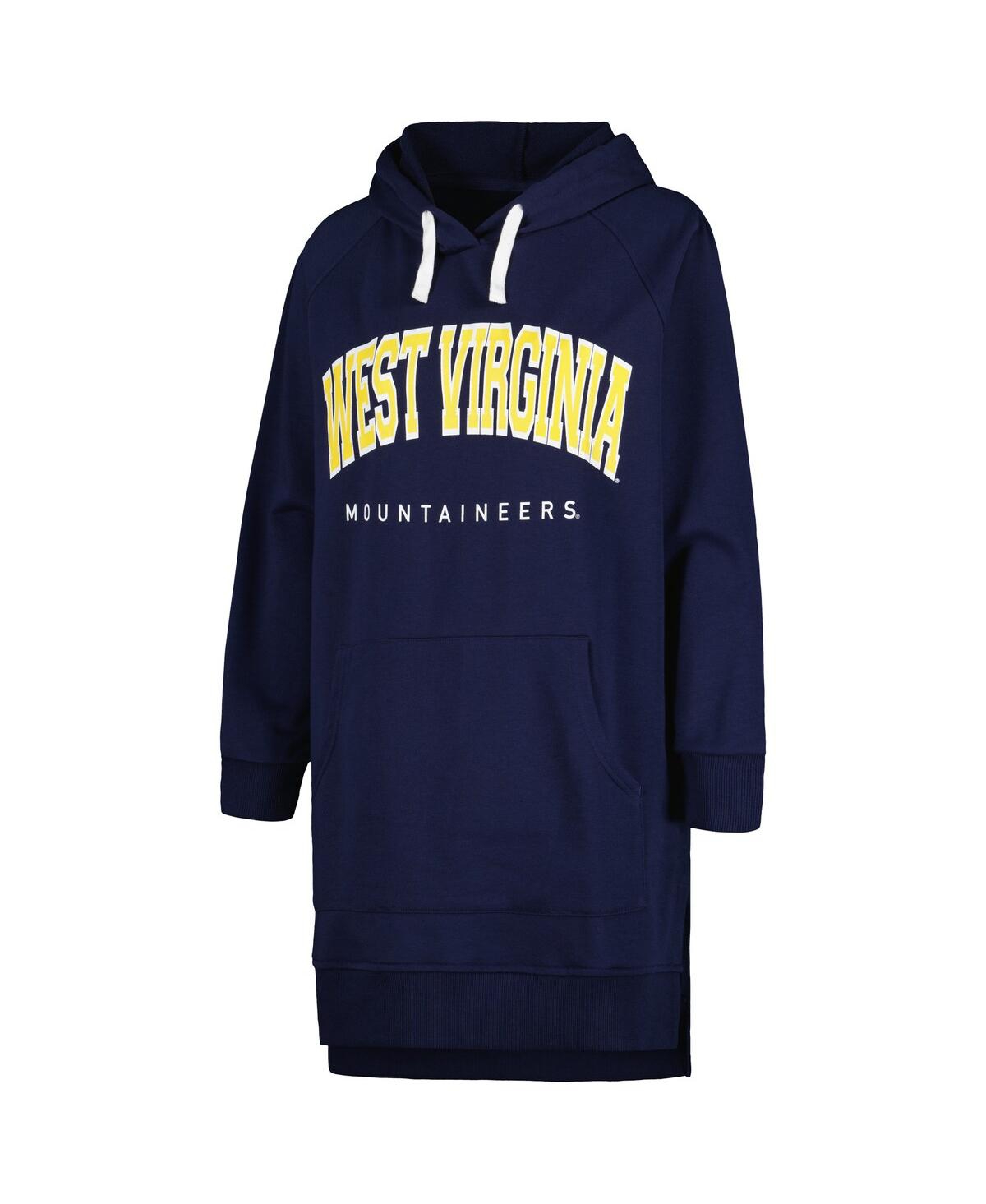 Gameday Couture Women's  Navy West Virginia Mountaineers Take A Knee Raglan Hooded Sweatshirt Dress In Navy