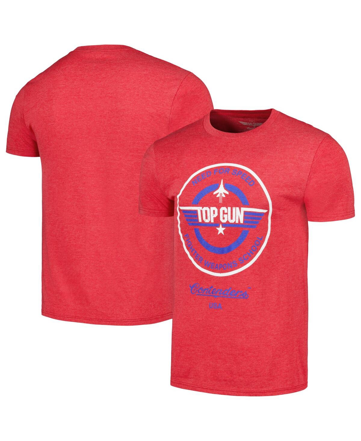 Men's Contenders Clothing Heather Red Top Gun Crest T-shirt - Heather Red