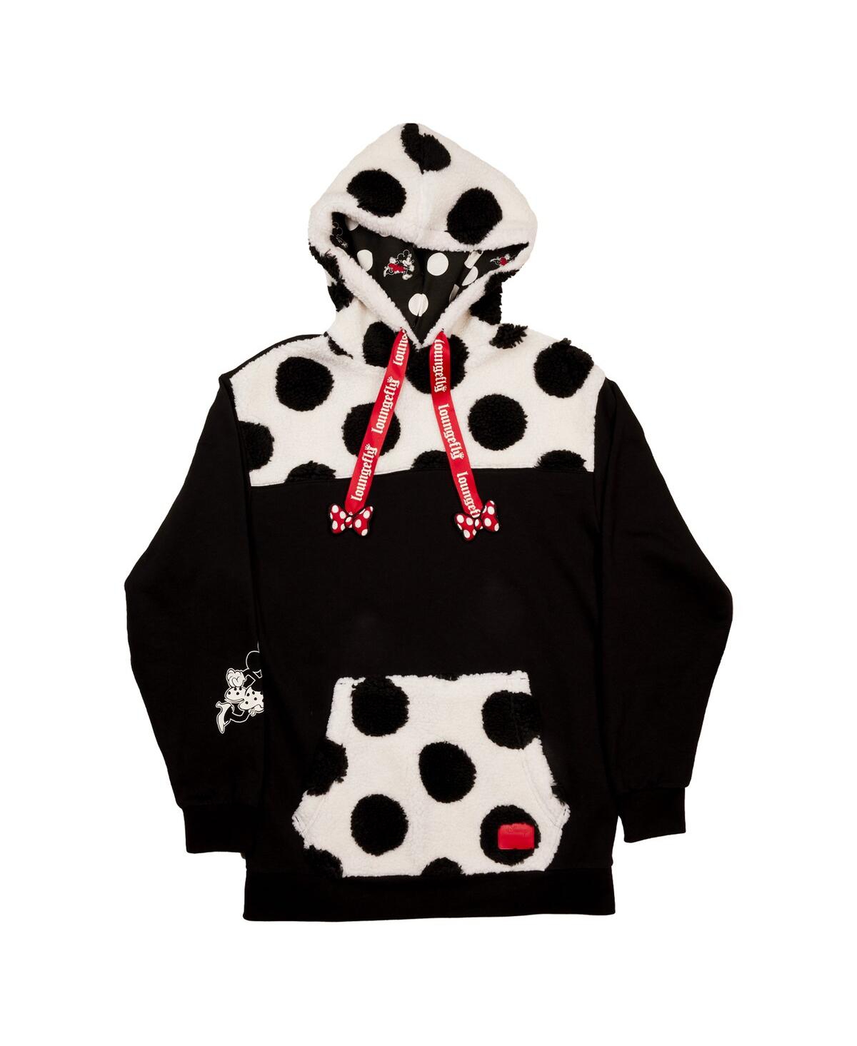 Loungefly Men's And Women's  Black Distressed Mickey And Friends Minnie Mouse Rocks The Dots Sherpa P