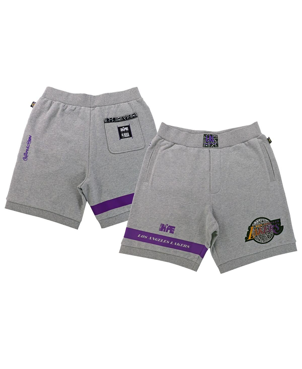 Men's and Women's Nba x Two Hype Heather Gray Los Angeles Lakers Culture and Hoops Premium Classic Fleece Shorts - Heather Gray