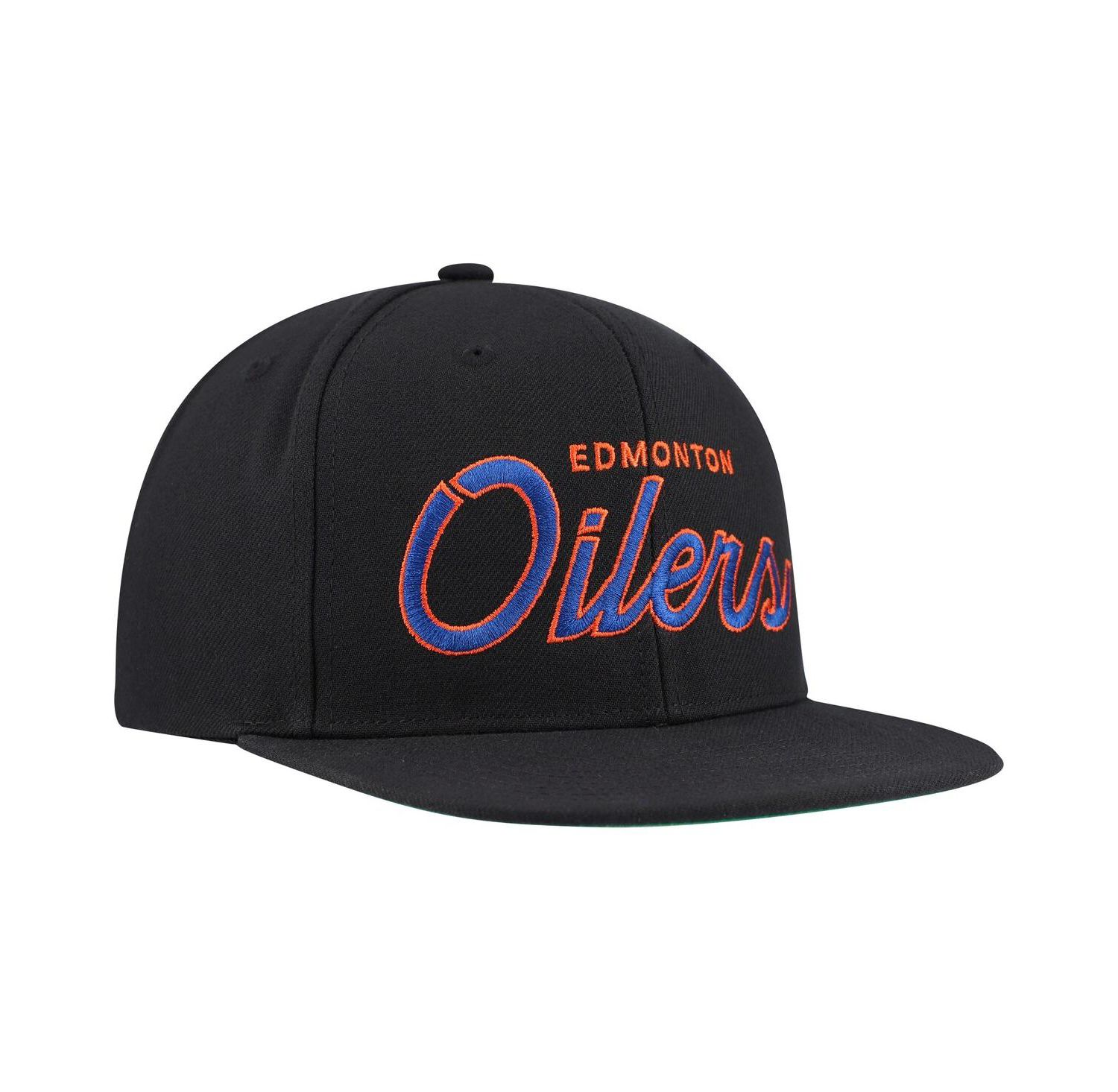 Men's Black Edmonton Oilers Core Team Script 2.0 Snapback Hat