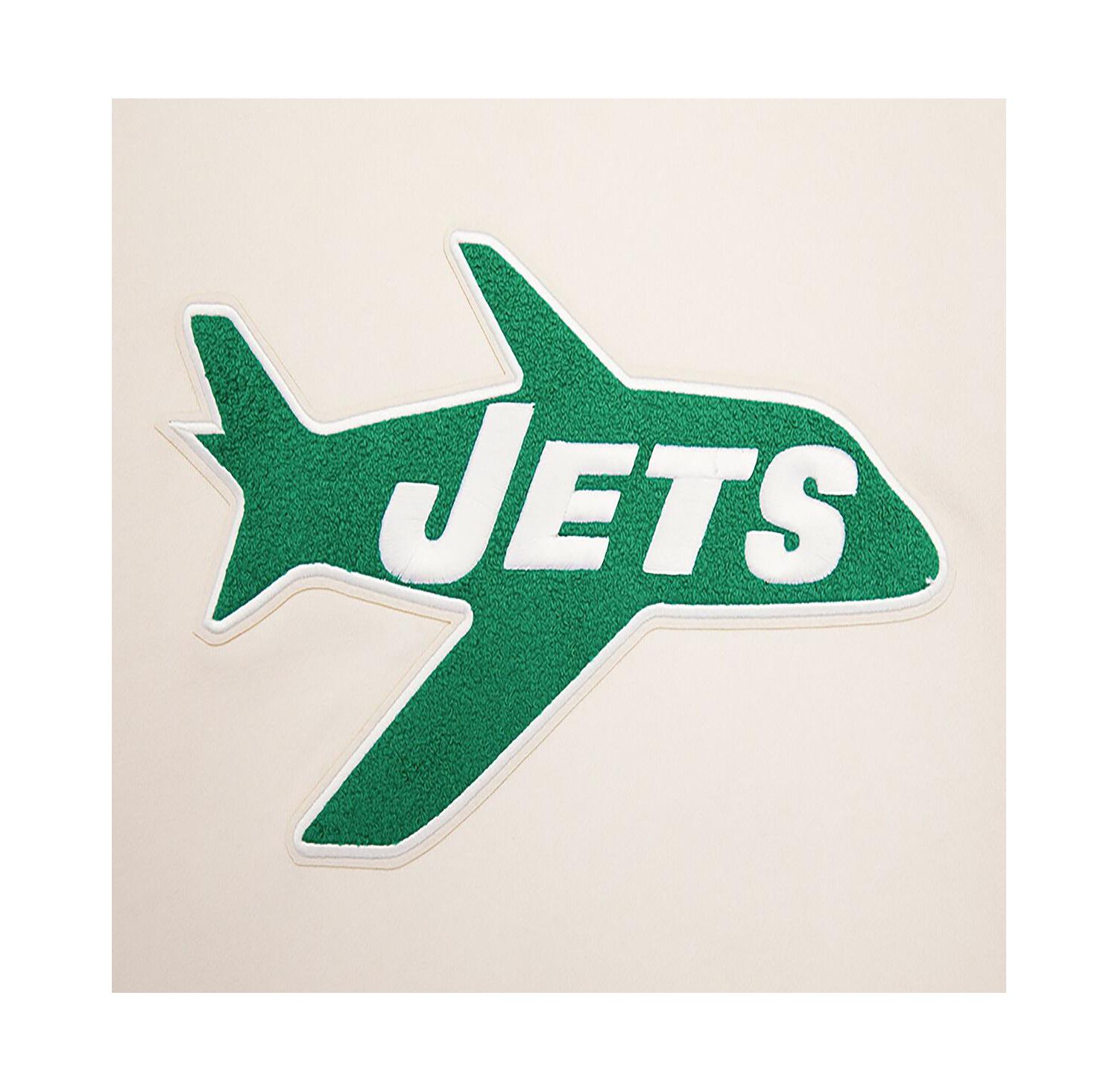 Men's Cream New York Jets Retro Classics Fleece Pullover Sweatshirt