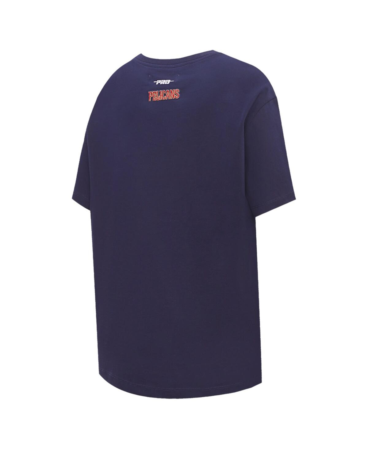 Pro Standard Navy New Orleans Pelicans Script Boyfriend T-shirt In Navy