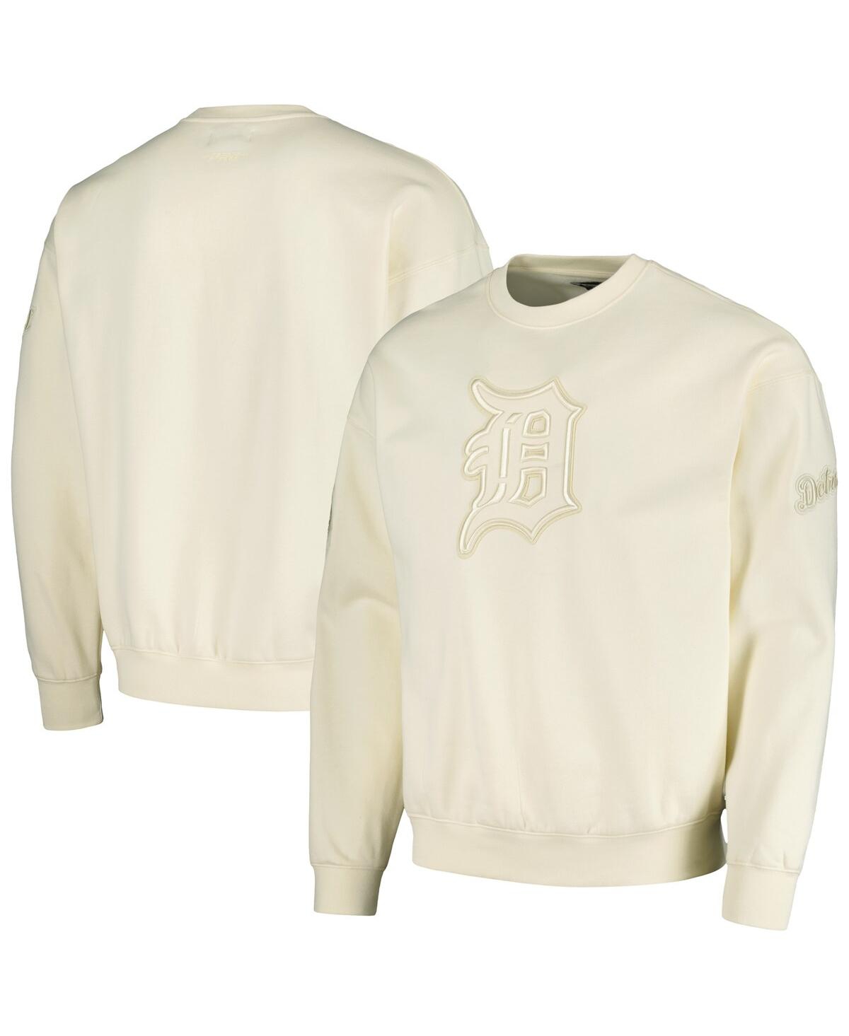 Men's Pro Standard Cream Detroit Tigers Neutral Drop Shoulder Pullover Sweatshirt - Cream