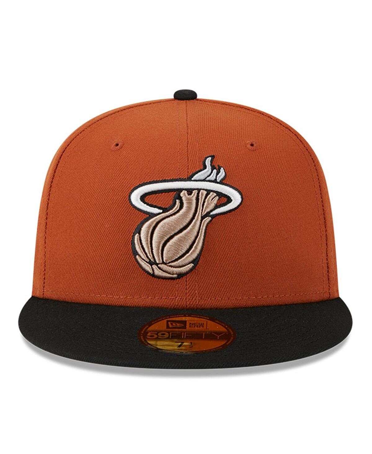 Men's New Era Black Miami Heat Two-Tone 59FIFTY Fitted Hat - Black