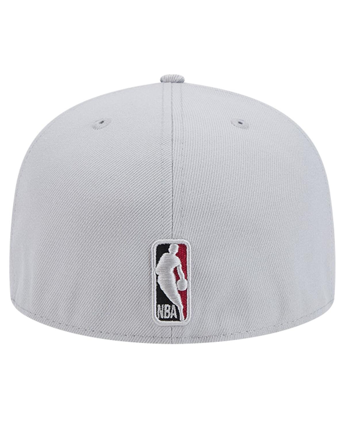 Men's New EraMiami Heat Active Color Camo Visor 59FIFTY Fitted Hat - Gray