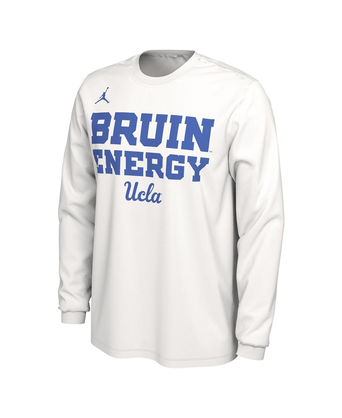 Men's and Women's JordanUcla Bruins 2024 On-Court Bench Energy Long Sleeve T-shirt - White