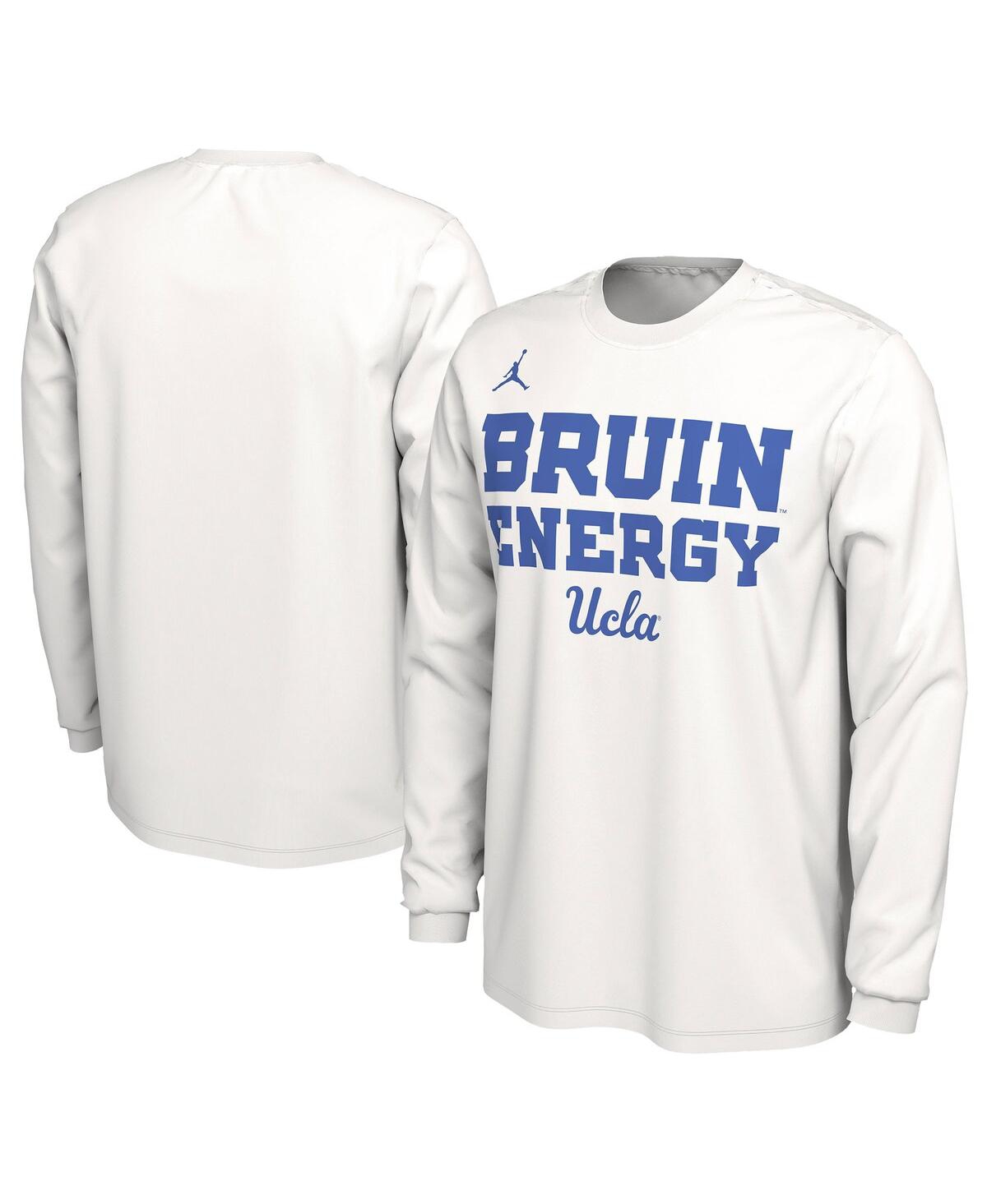 Men's and Women's Jordan White Ucla Bruins 2024 On-Court Bench Energy Long Sleeve T-shirt - White