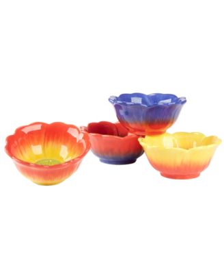 Poppy 3-D Flower Set of 4 Ice Cream Bowls