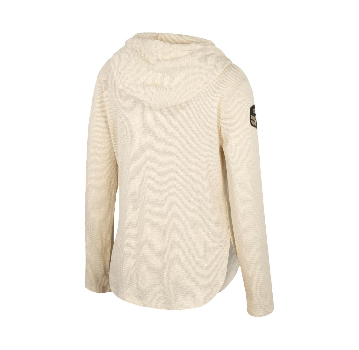 Women's Cream Kansas Jayhawks OHT Military-Inspired Appreciation Casey Raglan Long Sleeve Hoodie T-shirt
