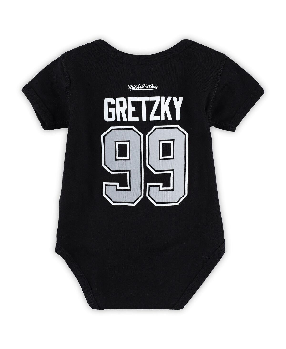 Baby Boys and Girls Mitchell & Ness Wayne GretzkyLos Angeles Kings Captain Patch Name and Number Bodysuit - Black