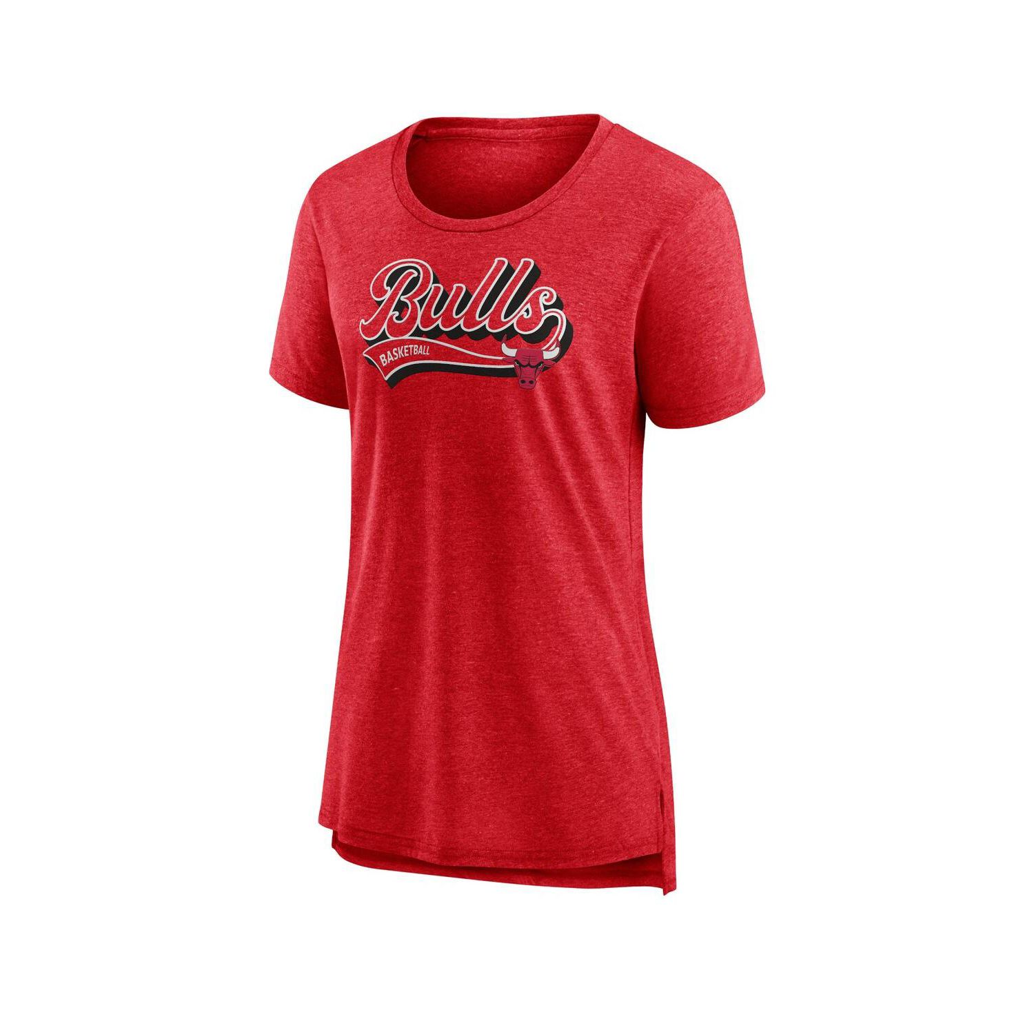 Women's Heather Red Chicago Bulls League Leader Tri-Blend T-shirt
