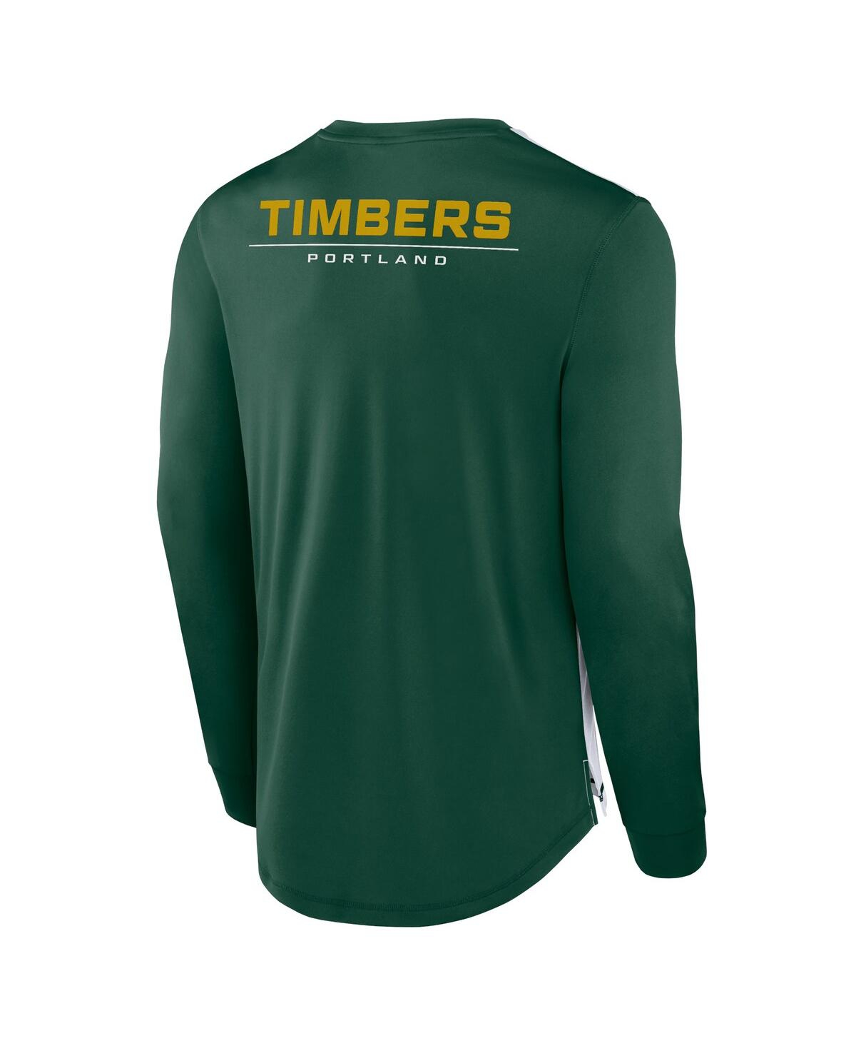 Shop Fanatics Men's  Green Portland Timbers Mid Goal Long Sleeve T-shirt