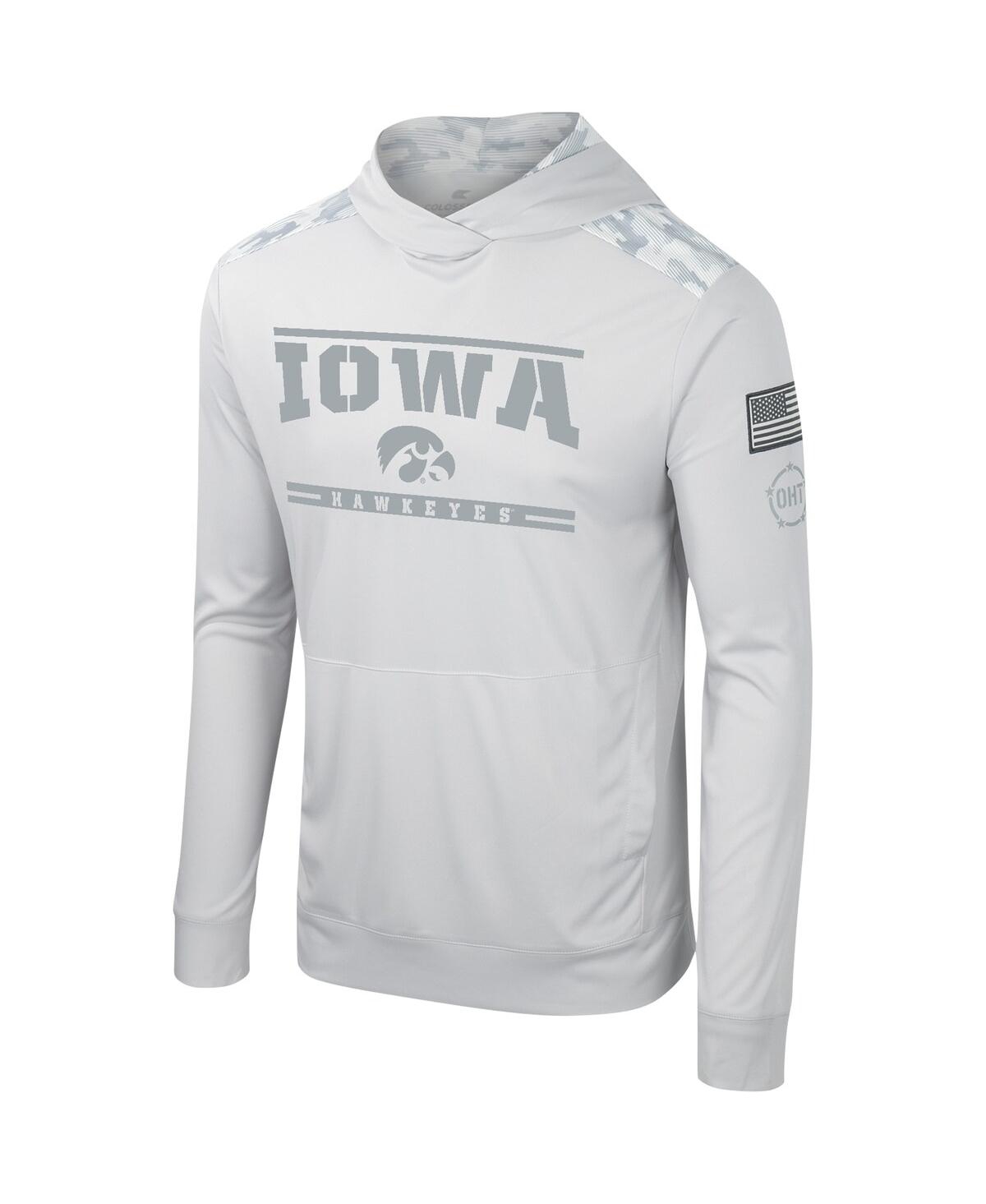 Shop Colosseum Men's  Gray Iowa Hawkeyes Oht Military-inspired Appreciation Long Sleeve Hoodie T-shirt