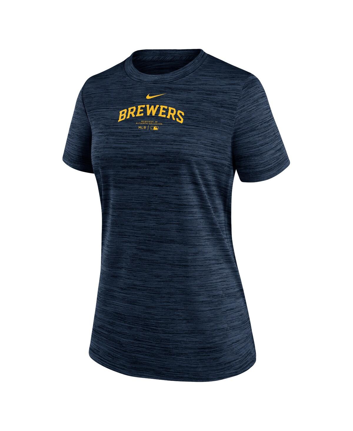 Women's NikeMilwaukee Brewers Authentic Collection Velocity Performance T-shirt - Navy