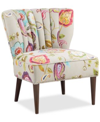 BLUSH & BRASS Kenzie Floral Fabric Accent Chair, Quick ...