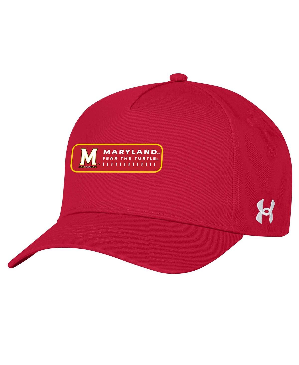Shop Under Armour Men's  Red Maryland Terrapins 2023 Sideline Adjustable Hat