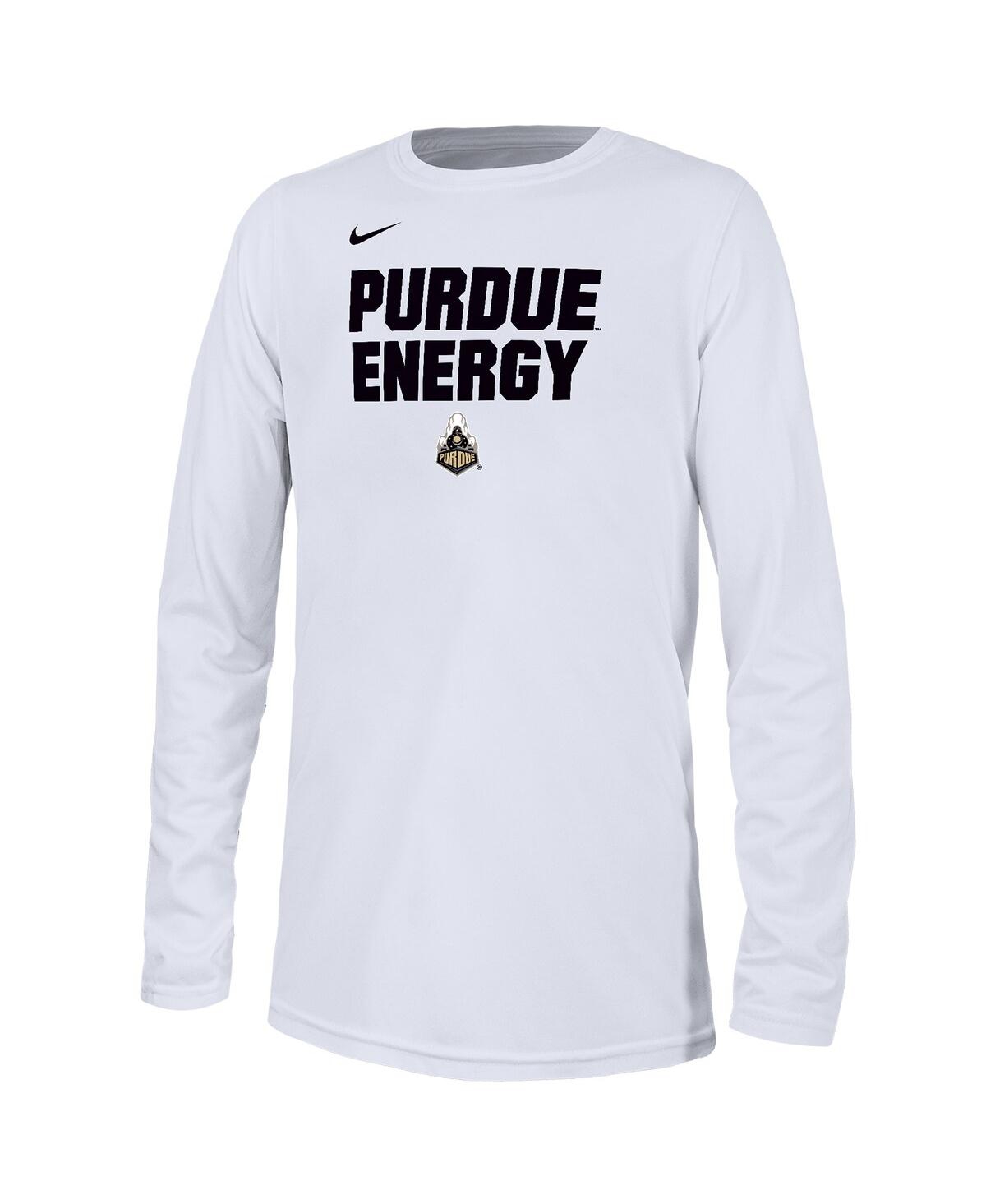 Shop Nike Big Boys  White Purdue Boilermakers 2024 On-court Bench Energy T-shirt